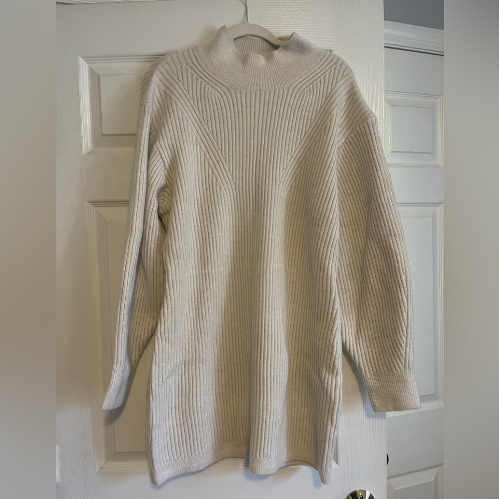 H&M Cream Mock Turtleneck Sweater Dress Size XXL